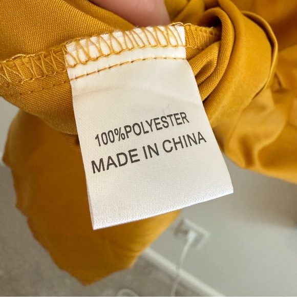 NWT Ei8th Hour Satin Puff Sleeve Mini Sz 16 Dress Mustard Cottagecore Romantic - Picture 9 of 13
